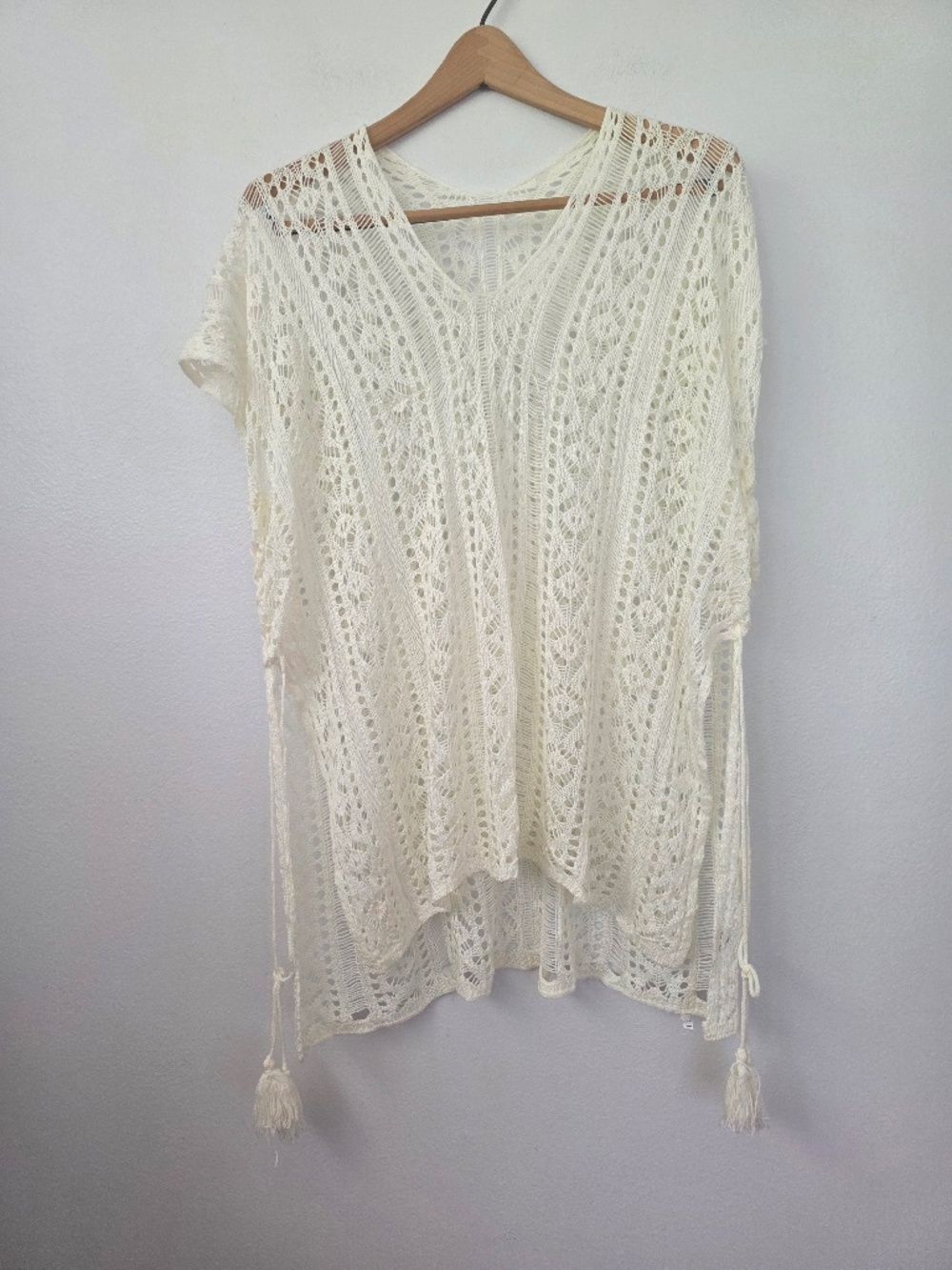Women’s Off-White Crochet Dress Cover Up - Small
